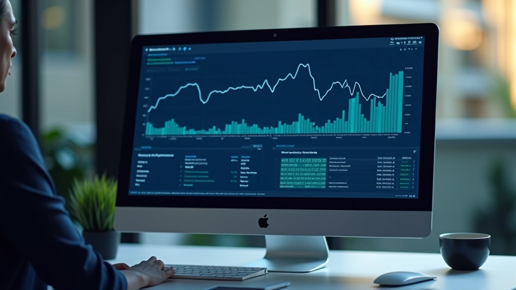 Finanzielle Datenvisualisierung mit Grafiken und Diagrammen, zeigt wirtschaftliche Metriken und Leistungsindikatoren